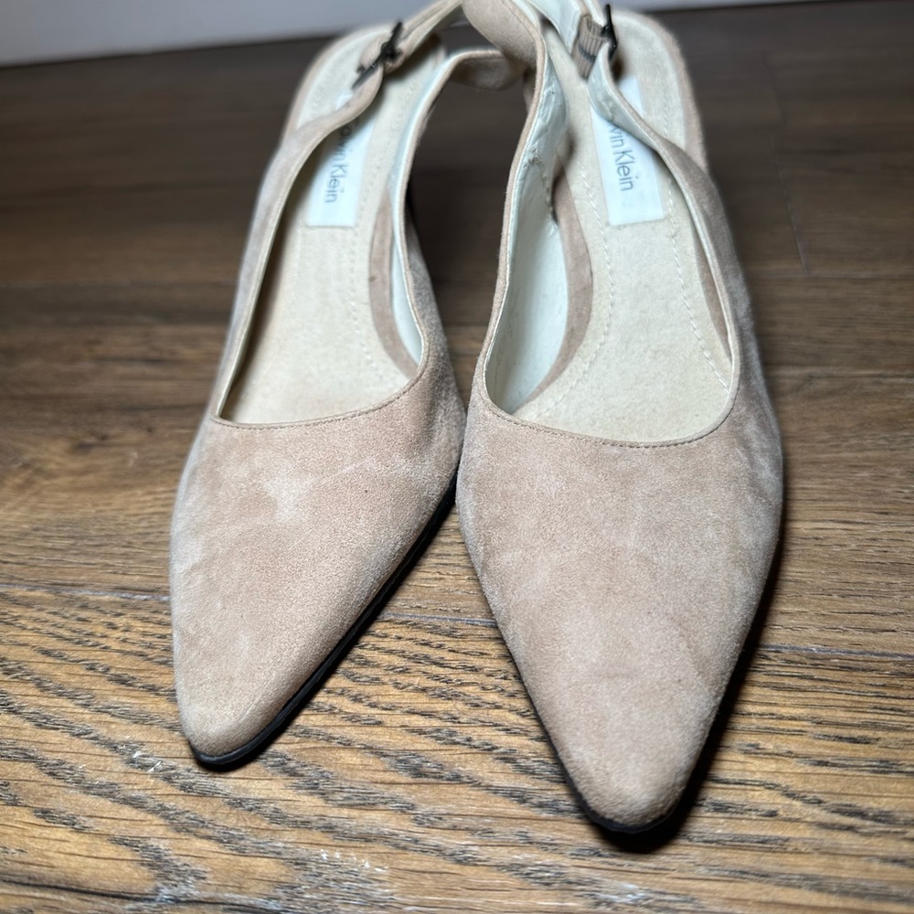 SOLD! Calvin Klein Women's Beige Slingback Heels